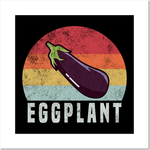 Eggplant Retro Vintage 1970's Wall Art by KawaiinDoodle